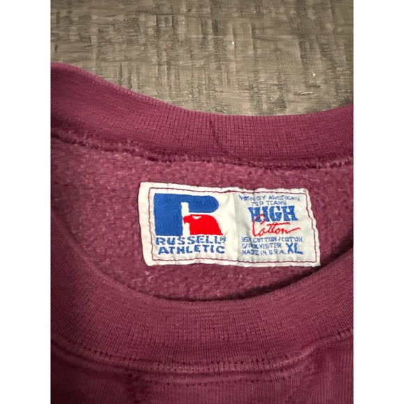 Vintage Russell Athletic Purple‎ Crewneck Sweatshirt XL Made in USA 90s - Picture 2 of 6
